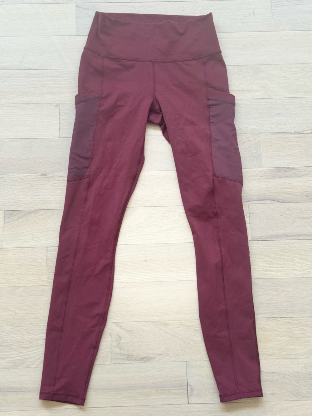 Fabletics Burgundy High-Waist Pocket Leggings